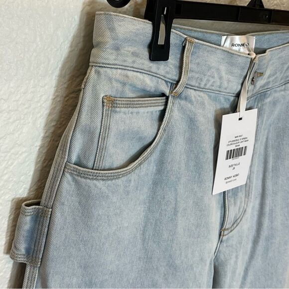 Ronny Kobo NWT! Mari Wide Leg Pant in Light Wash Size 28 - Picture 14 of 15